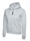 UC505 Ladies Classic full Zip Hooded Sweatshirt Heather Grey colour image